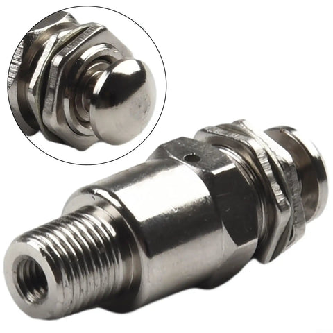 Rock Solid Heavy Duty Pneumatic Valve With Push Button Return Switch, 2 Position 3 Way Metal Body, compact silver tone
