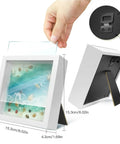 Dope Ocean Beach UV Resin Art Kit For Adults And Teens showcasing light frame with glow-in-the-dark coastal design, seashells, and dimensions.