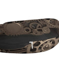 Steampunk Gear Travel Pillow U Shaped Neck Pillow For Office And Flight Comfort with gear pattern and zipper detail