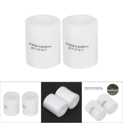 Fat Tire Liner Set 2 Pieces 20x4 Inch Anti Puncture Belt Tire Tape Protector For Mountain And Road Bikes, white polyurethane roll