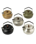 Various colors of Lightweight 0.6 Liter Stainless Steel Camping Kettle With Locking Anti Hot Handle Portable Camp Tea Pot