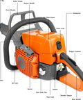 Lightweight Gas Chainsaw With 16 Inch Bar And Chain And 45.4cc Powerhead Delivers Real Cut Power 3 HP Output 2.24 kW 13.3 Lb
