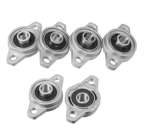 Heavy Duty Pillow Block Bearing Set With 4 Units Covers 8mm And 12mm Fits KFL Shaft Rock Solid Durability For Gearheads Building Sick Machine Rigs Get Insane Value On This Smooth Rolling Setup That Keeps Things Flawless. 4-pack metal pillow block bearings, front view