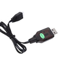 USB Charger Cable For A800 RC Plane And 244016 RC Car, 3.7V JST Battery Charger With Fast Charge shown unplugged