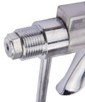 Close-up of High Pressure 5000 PSI Airless Paint Spray Gun With Base And 517 Tip Silver Pro Sprayer for DIY projects and professional jobs