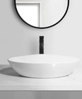 USZWBY Vessel Sinks Bathroom Sink Triangle White Countertop Wash Basin Apartment Ceramic Bathroom Bowl Sink on modern vanity.