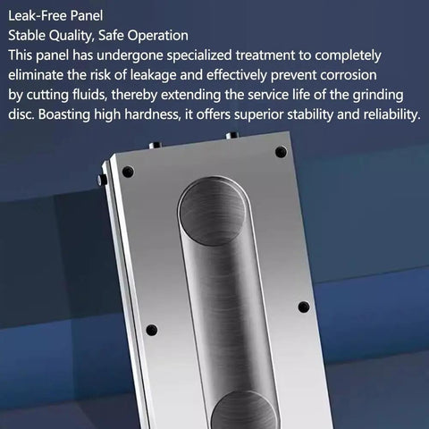 Permanent Magnetic Chuck For Precision Machining And EDM Wire Cutting Workholding No Power Needed With Mechanical On Off Switch Ideal For Bench Drills And Tapping Machines 100 By 100 Mm shown with leak-free panel design