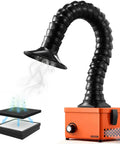 Solder Fume Extractor With 40W Brushless Motor, Two Stage Filters, Adjustable Airflow, 80 M3/H Suction, Compact Desktop