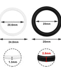 Heavy Duty Quick Release Hydraulic O Ring Seal Kit For BG3 Tractor Plugs, black and white rubber and PTFE washers shown