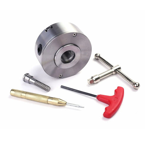 Beefy 3.75 Inch 4 Jaw Self Centering Scroll Chuck For Wood Lathe With 1 Inch 8 TPI Thread, Quick Centering Mount, tools included.
