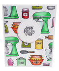 Craft card design using Silicone Clear Stamp And Die Set for card making and DIY embossing projects, featuring baking theme graphics.