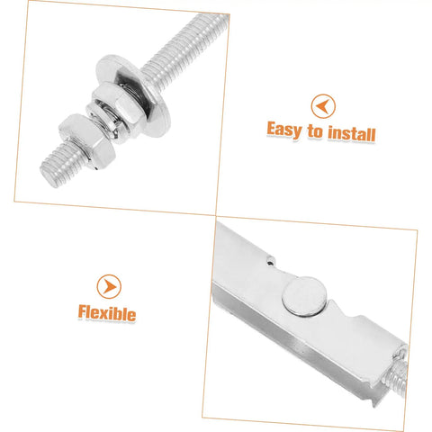 Close-up of components from 12 Pack Heavy Duty Toggle Bolts And Wedge Anchors For Hollow Walls Drywall Fasteners Kit M8x72mm