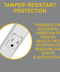 Plugmold 2000 Series 3 Foot Hardwired Power Strip With 5 Tamper Resistant Outlets And GFCI Protection White Built In Shutter Safety