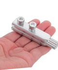 Grab These 2pcs Stainless Steel Faucet Screw Extractors for Removing Broken Threads And Damaged Pipes Like A Pro With Heavy Duty Pipe Threading Tool Performance, silver tool in hand