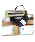 Go-To Capacitive Proximity Switch Sensor With 5 Meter Cable, CR30-15DN Series on packaging boxes, coiled cable visible