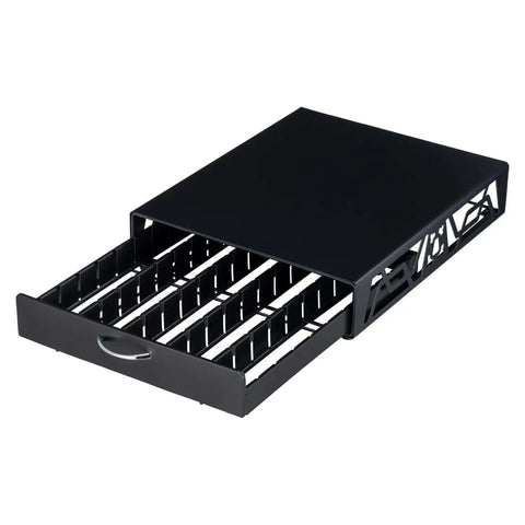 Modern Black Metal Vertuo Pod Storage Drawer for Coffee Machines Space Saving Capsule Organizer that holds 50 Vertuo Pods Industrial Chic Kitchen Organizer