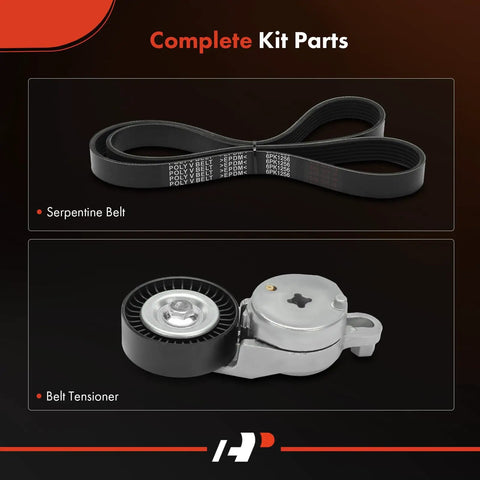 Beefed Up Engine Serpentine Belt Drive Kit With Tensioner For Toyota Camry 2012 Through 2017 2.5L DOHC RAV4 2009 Through