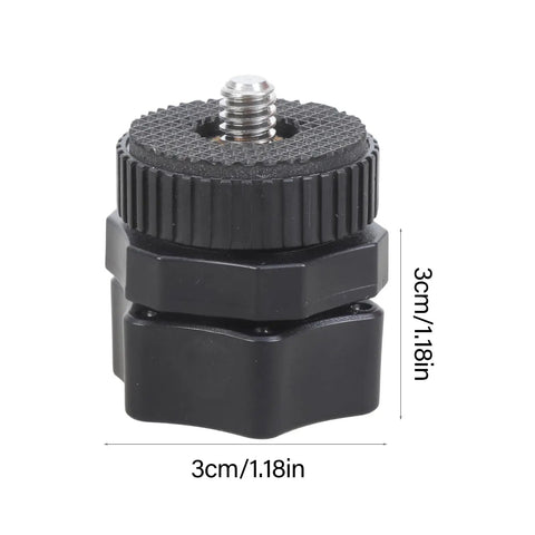 Seventeen Millimeter Ball Socket To One Fourth Twenty Thread Camera Mount Adapter For Car Mounts And Tripods, 3cm black