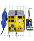 Ultimate 3 In 1 Soldering Power Supply Set With Hot Air Gun And Iron For BGA Rework Station and DIY battery repairs.