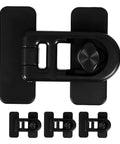 Black plastic Four Pack Kidproof Safety Locks For Cabinets And Ovens, Easy To Use Latches That Prevent Doors From Opening