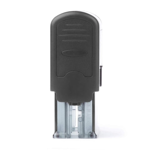 Straight Up Legit Self Inking Rubber Stamp Featuring Refillable Red Ink And Compact Black Handle For Fast Document Approvals, front view.