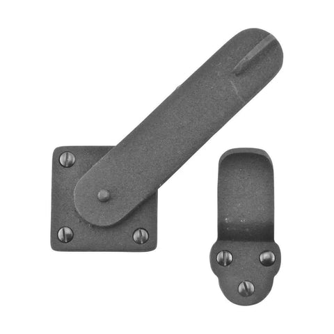 Five And Three Quarters Inch Black Wrought Iron Barn Door Latch Tough As Nails With Mounting Hardware Heavy Duty Gate Lock