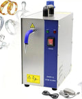Hella Powerful 2200 Watt Jewelry Steam Cleaner For Rings Necklaces Watches And Dentures, stainless steel unit with cleaning accessories.