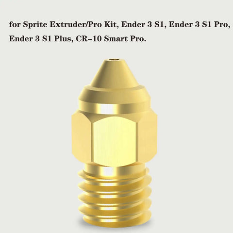 Close-up of nozzle from Ender 3 S1 Silicone Sock Bundle 5 Pcs And 10 Nozzles 0.4mm For Sprite Extruder Pro Kit Compatible with CR-10 Smart Pro.