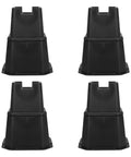 Built Tough Heavy Duty Adjustable Furniture Legs Set Of Four Thick Plastic Glides for Couch Bed Desk Table, black risers in a pack of four.