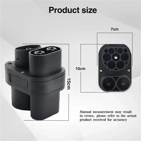 Ccs2 To Ccs1 Dc Ev Adapter 250A Fast Charging Converter 1000V with size dimensions shown, featuring a heavy-duty design.