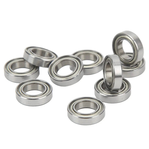 10 Pack RC Ball Bearings Kit For 1 By 10 And 1 By 8 Remote Control Cars, Steel shielded ball bearings on white surface