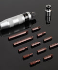 Half Inch Hand Manual Impact Driver Set With Reversible Hammer And Twelve Piece Slotted Phillips And Hex Bit Collection