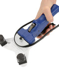 Ultimate Ft Vogue Heavy Duty Manual Pipe Bender For Copper Tubes 5Mm To 12Mm held in hand, featuring blue handle and metal construction.