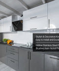 Modern kitchen with 5 Pack Stainless Steel Kitchen Cabinet Handles T Bar Drawer Pulls 12 Inch Length installed on cabinets.