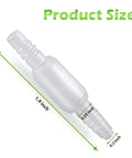 Angled side view of IOOYIFLE oxygen tubing swivel connector, male-to-male, white plastic with ribbed ends, 1.9-inch length.