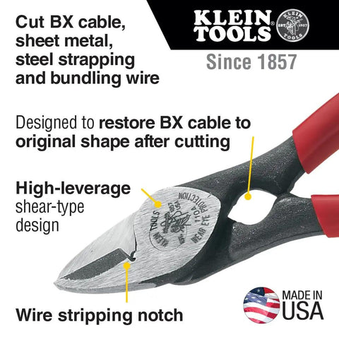 1104 BX Cable Cutter And All Purpose Shears With Stripping Notch For BX Cable Sheet Metal Steel Strapping And Bundling Wire