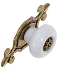 Side view of Old School Vintage Ceramic Cabinet Knobs And Drawer Handles With Zinc Alloy Base, Retro Kitchen And Closet Door Pulls