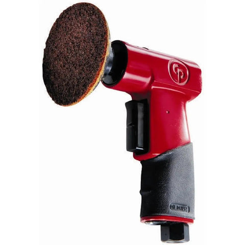 Red air random orbital sander with pistol grip, 3 inch hook and loop pad, 15000 RPM, 0.2 HP, 150W for rust removal and polishing