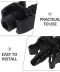 Heavy Duty 2 Pack Heater Hose Connector Plug And Play Fitting for Radiator Coolant Outlet, close-up view for installation.