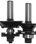 Top Shelf V Joint Tongue And Groove Router Bit Set Two Piece Half Inch Shank Carbide Tipped cutters for woodworking.