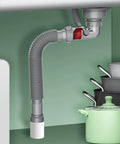 Easy Install One And A Half Inch P Trap Replacement With Visible Sink Drain Backflow Preventer in kitchen setup
