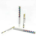 Two rainbow-coated 1/4-in carbide end mills, 4-in overall length, 3-flute, DLC-coated CNC router bits (WEXWE)