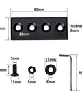 Sliding Barn Door Hardware Connecting Adaptor Set Of 2 3.15 Inch Metal Joining Plate Repair Fastener Carbon Steel Matte Black