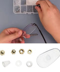 DIY Eyeglass Repair Kit 150 Pcs Screws Nuts Washers Tweezers Nose Pads For Glasses Fixing Gold Tone Durable Eyewear Repair Set