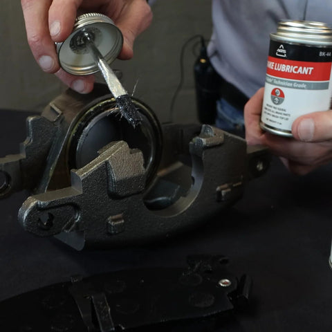 Premium 4oz Brush Top SIL Glyde Silicone Brake Grease for Calipers lubrication demonstration