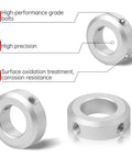 4 Pack Clamp-On Shaft Collars Aluminum Alloy With 20mm Bore And 32mm OD For CNC Machine Tools Lightweight Yet Strong Bolt-Clamp Design
