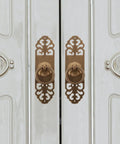 Antique Style Brass Cabinet Handles 2 Pack Vintage Drawer Pulls for Kitchen and Wardrobe, Rustic 3cm x 12cm Hardware With Screws on cabinet doors