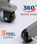 3 Ton Hydraulic Floor Jack 6600 Lbs Lift Range Heavy Duty Steel Race Car Stand With Rollers Easy Maneuvering For Garage Shop Auto Repair Projects Durable And Reliable Tool with 360° swivel steel casters for smooth movement.