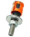 Rust Proof Aluminum License Plate Screws Kit With Accessories 4 Pack For Cars Trucks And Motorcycles Orange Keeps Your Plate Secure And Theft Resistant With Easy Install showing single orange screw with washer