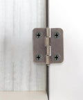 Side view of Antique Copper Mini Hinges Set For Wooden Jewelry Boxes And Small Chests With 200 Screws close-up.